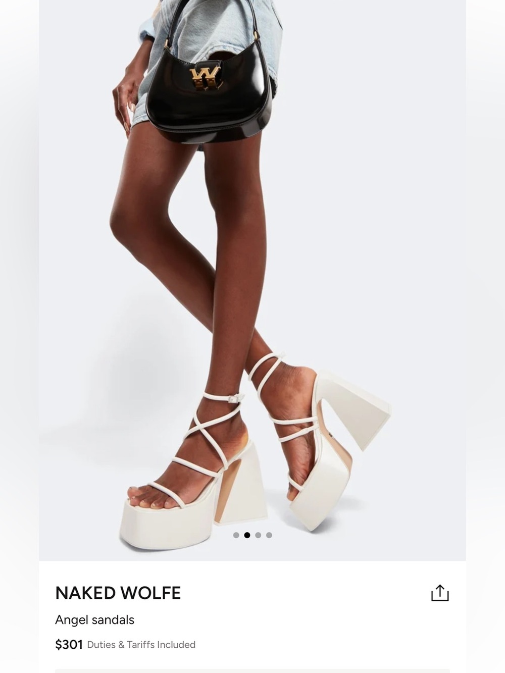 Naked Wolfe Ivory Strappy Platform Sandals